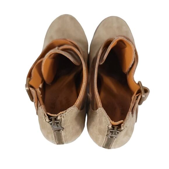 Kork-ease Stina Boots Leather Strappy Heeled Booties Taupe Beige Cutout Fall - Picture 3 of 13